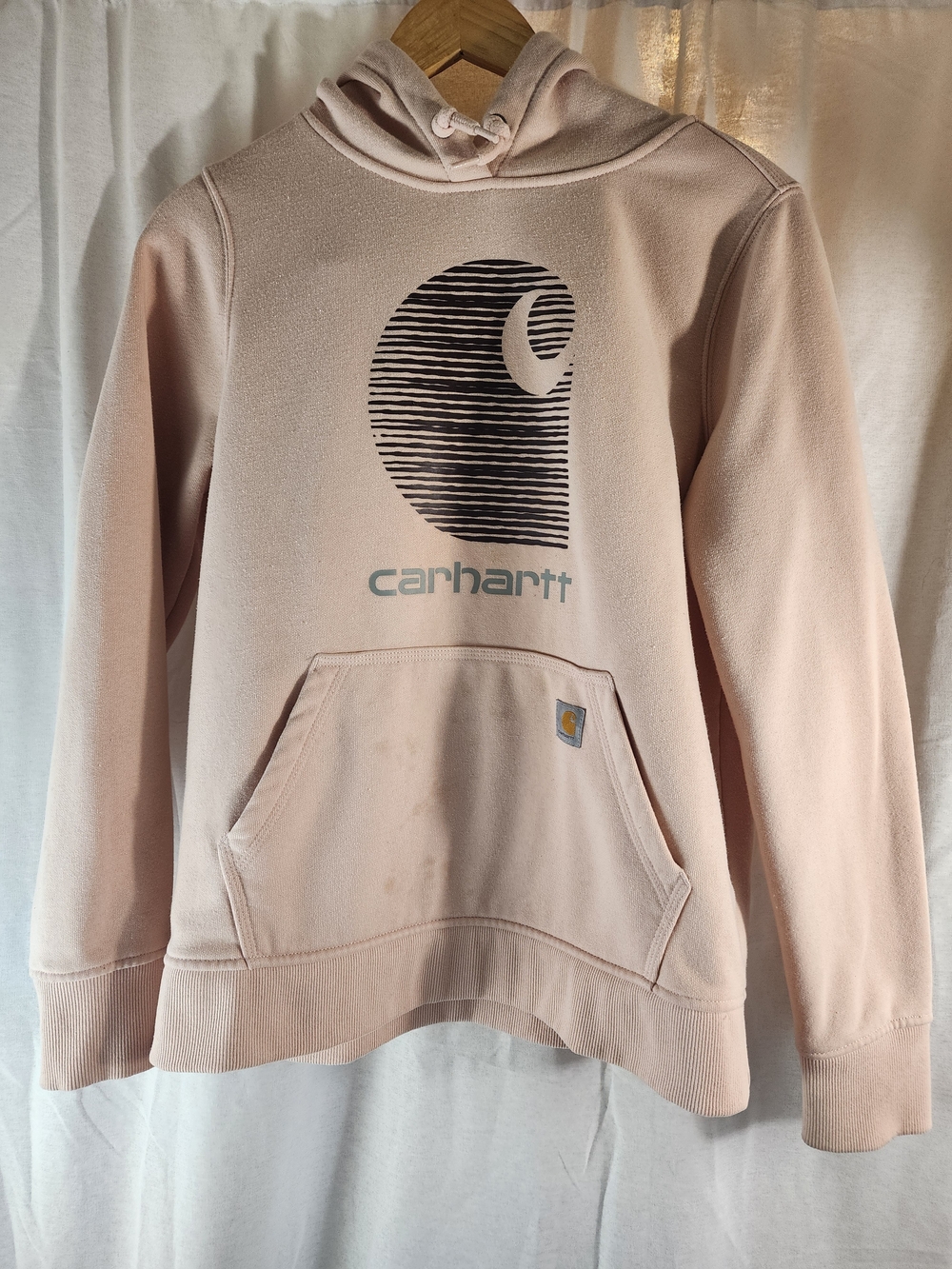 Carhartt Rain Defender Pullover Hoodie Thrashed Pink Unisex Unisex M 8-10